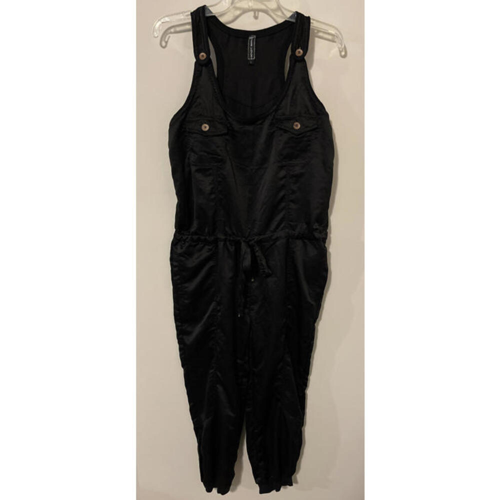 Poof Couture Womens Large Black Sleeveless Pant Style Jogger Jumpsuit! M839